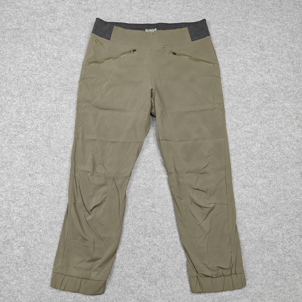 Outdoor Research Pants Womens 6 Green Zendo Capri Elastic Waist Hiking Travel